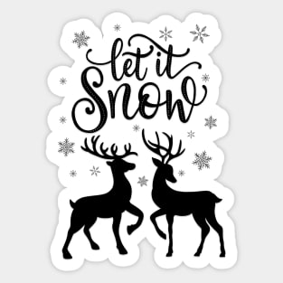 Let it snow with deer Sticker